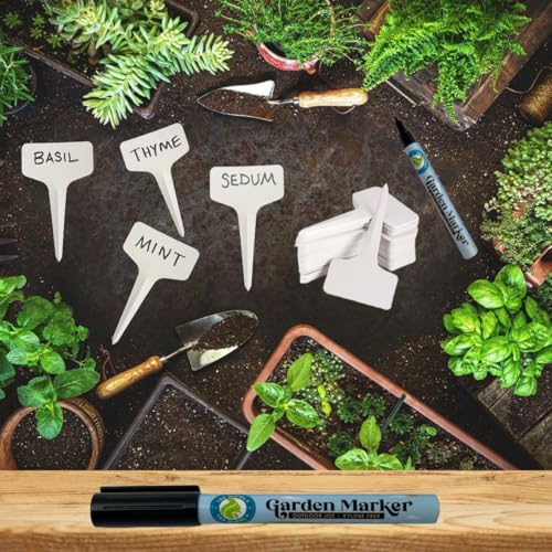 100 T-Type Plastic Plant Labels (Garden Markers Waterproof Signs for Outdoor Plant Tags Plant Markers Supplies (NO Pen) Plant T-Type Tags Indoor Herb Nursery Garden Labels - size: 100 x T-Type Plant Tags (No Marker Pens)