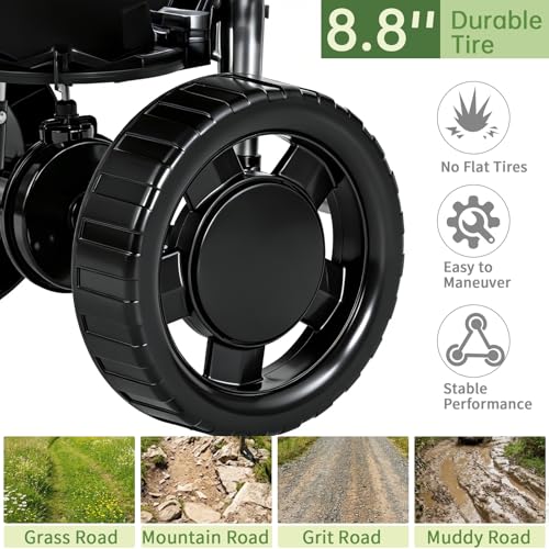 Outvita Fertilizer Spreader, 70 LBS, All Season Broadcast Spreader, Black