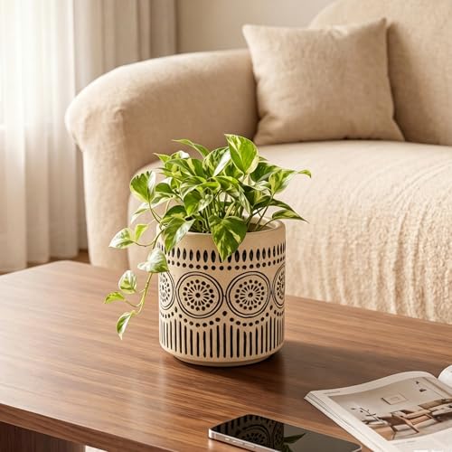 Ceramic 5 Inch Succulent Plant Pot Small Flower Planter - color: Pattern