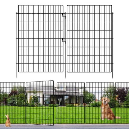 15 Panels Garden Fencing Animal Barrier with Lock, 40 in(H) X 36 ft(L) Dog Fence Outdoor for Yard Rustproof No Dig Decorative Tall Garden Fence Metal Wire Panel Border Rabbit Ground Stakes Fencing - size: 40in(H) X 36Ft(L)