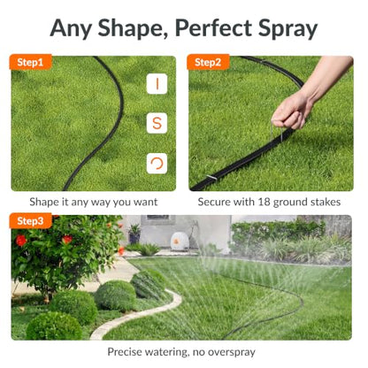 Giraffe Tools Retractable Sprinkler Hose Reel 150FT for Lawn Watering