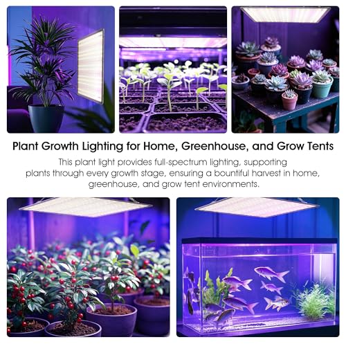 2 Pack LED Grow Light Panel 200W Lamp for Indoor Plants, Sun Like with White Blue Red UV IR LEDs for 4x4ft Coverage Grow Tent Greenhouse Veg and Bloom Seedlings Hydroponics - color: Sunlight