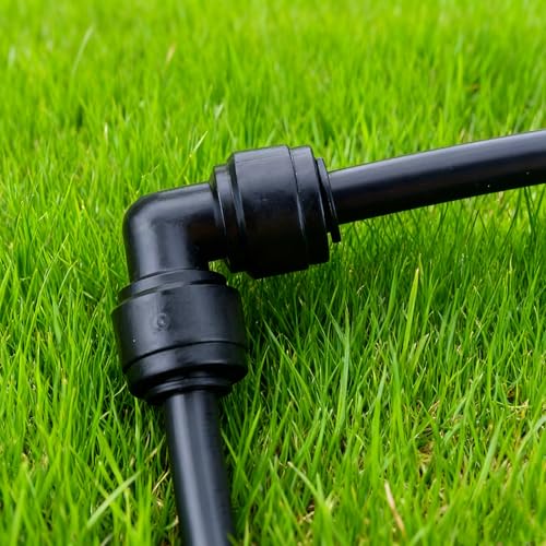 12 Pack 1/4 Inch Drip Irrigation Elbow Fitting, 90 Degree Quick Connect Corner Connector for 1/4" Tubing, Leak-Proof & Easy Install for Garden, Farm, Greenhouse Systems - style: 1/4" elbow connect(12)