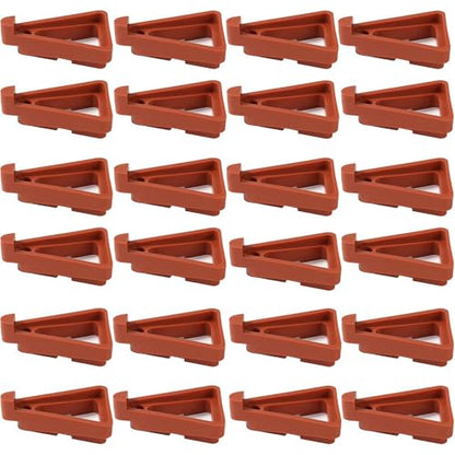 24Pcs Invisible Flower Pot Risers, Plant Pot Feet, Plastic Pot Lifters Support Triangle Plant Lifters for Inside Pots, Planter Feet for Outdoor Pots (Red)