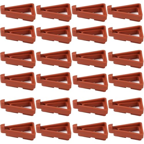 24Pcs Invisible Flower Pot Risers, Plant Pot Feet, Plastic Pot Lifters Support Triangle Plant Lifters for Inside Pots, Planter Feet for Outdoor Pots (Red)