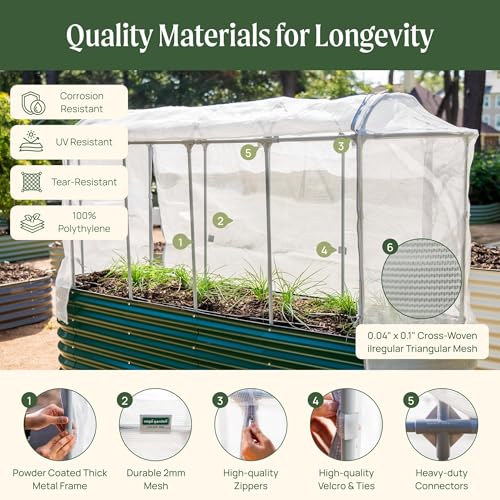 Vego garden 3.5' x 5.0' Mesh Cover System,Pest Control Frame Cover Kit,35% Shading Rate for Plant Protection, Durable & Heavy-Duty Garden Cover (Garden Beds Not Included) - size: 3.5'W x 5.0'L