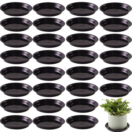 30 Pack Plant Saucer 5 Inches Plastic Drip Trays to Catch Water, Black - color: Black, size: 5 inch