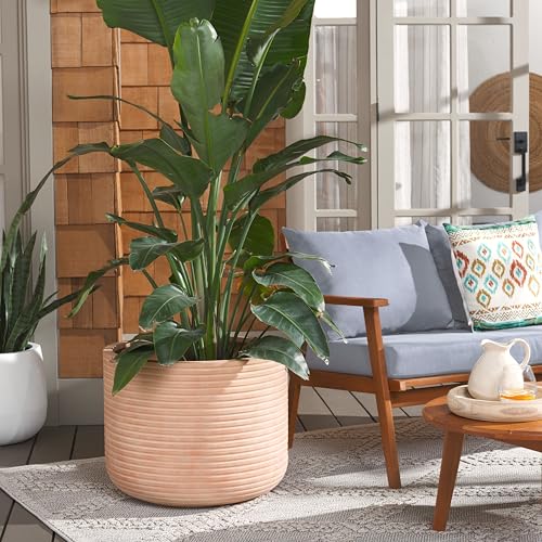 SAFAVIEH Outdoor Nardo Concrete Planter Pot, 22.8" Terracotta PAT1531D - color: Terracotta