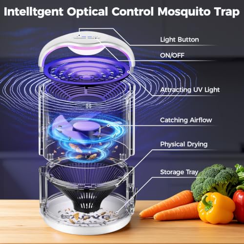 Fruit Fly Traps for Indoors, Indoor Fly Trap with Adjust Lighting, White - color: White