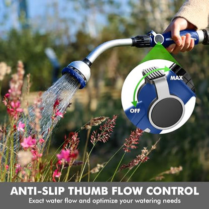 RESTMO Watering Wand Heavy Duty, 15-Inch Long Hose Nozzle Sprayer - color: Blue