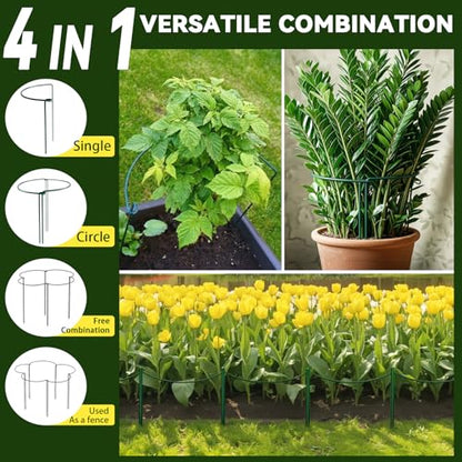 Thealyn 20 Pack Plant Support Stakes, 10" x 24" Peony Cages and Supports - size: 20Pack 10"x24"