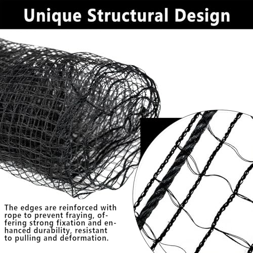 POYEE Deer Fence Netting 5x100ft Plastic Mesh Netting for Garden Protection - color: Black, size: 5x100ft