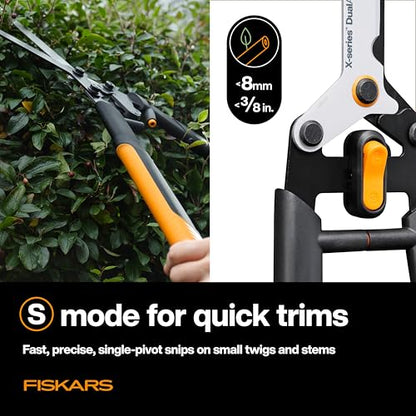 Fiskars 25" DualAction Hedge Shears, 2-in-1 Fast or Powerful Trimming - style: 25" 2-in-1