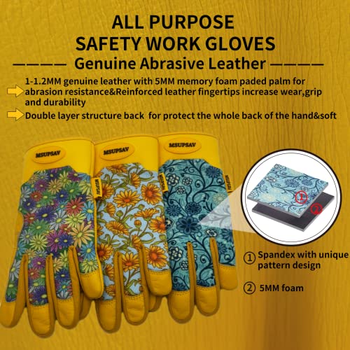 Cute Pattern Gardening Gloves,Thornproof Garden Glove,Gardener Gift - color: 1 Pair Per Pack-colorful Flowers, size: Large