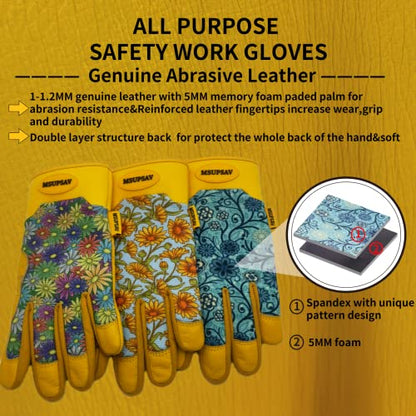 Cute Pattern Gardening Gloves,Thornproof Garden Glove,Gardener Gift - color: 1 Pair Per Pack-blue, size: Large
