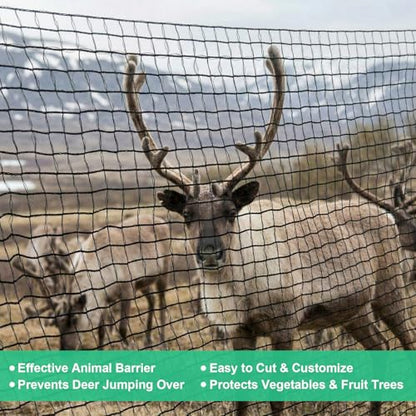 5.5ft*200ft Deer Fence Netting, Heavy Duty HDPE Mesh Animal Barrier, Black - size: 5.5ft*200ft