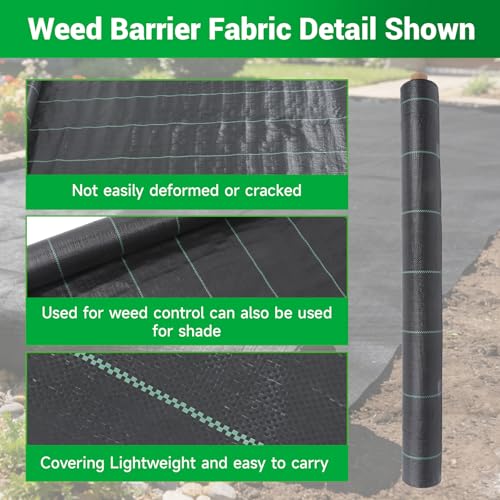 Weed Barrier Fabric Planting Cover - 3 x 250 FT Heavy Duty Landscape Fabric Ground Cover Block for Outdoor Planting - size: 3 x 250 FT