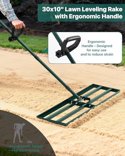 Lawn Leveling Rake, 30 x 10, Yard Leveling Rake for Soil - size: 30 Inches