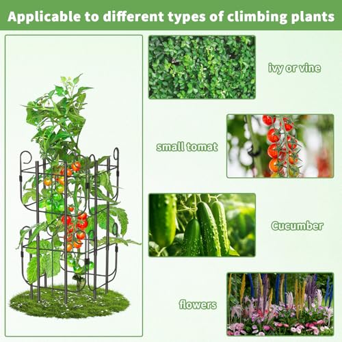 8 Pack Trellis for Climbing Plants Indoor, Expandable Heavy-Duty Metal Trellis for Potted Plants Outdoor, Flowers Vine Ivy, Sturdy Houseplant Pothos Plant Climber Support - size: 8 Pack-17in(H)x12.6in(L)