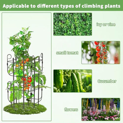 8 Pack Trellis for Climbing Plants Indoor, Expandable Heavy-Duty Metal Trellis for Potted Plants Outdoor, Flowers Vine Ivy, Sturdy Houseplant Pothos Plant Climber Support - size: 8 Pack-17in(H)x12.6in(L)