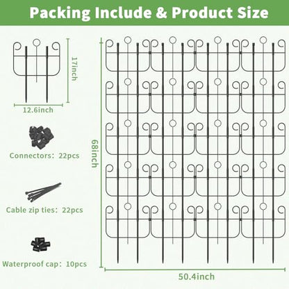 Trellis for Climbing Plants Outdoor, Expandable Heavy-Duty Metal Trellis for Raised Bed Plants, Flowers Vine Ivy, Sturdy Houseplant Pothos Plant Climber Support - size: 20 Pack-16.9in(H)x12.5in(L)