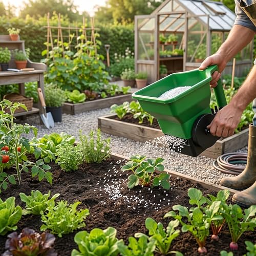 Hand Spreader 3L Manual Small Labor Saving Handheld Lawn Garden Spreader for Fertilizer Salt Green