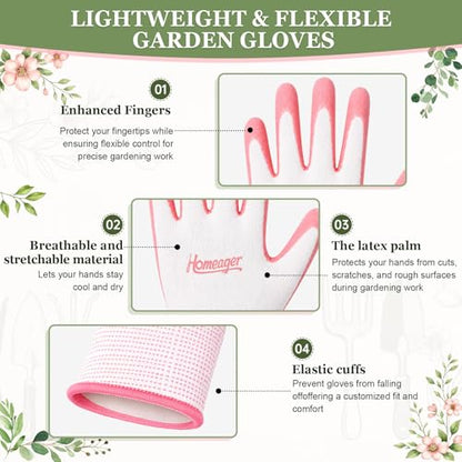 Womens Garden Gloves, Small Work Gloves With Grip, Breathable Yard Gloves - color: Small (Pack of 4)