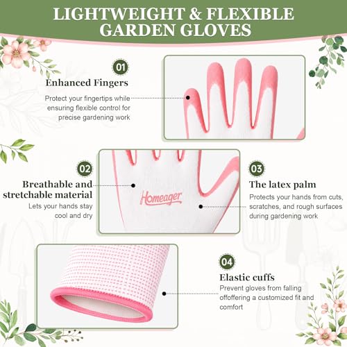 Garden Gloves Women, Large Mens Gardening Gloves, Durable Yard Work Glove - color: Large (Pack of 4)