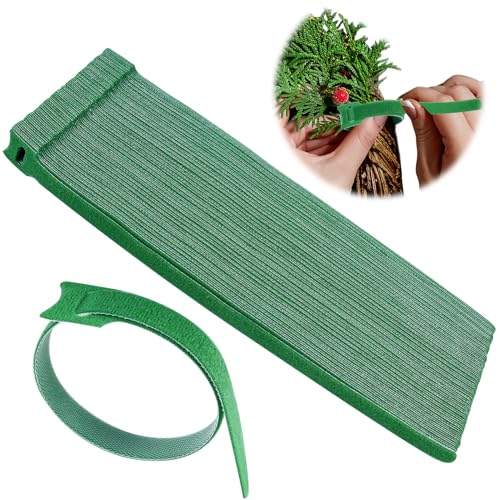 80Pcs Christmas Garland Ties Green Hook and Loop Adjustable Holiday Garland Hanger Nylon Garden Plant Cable Strap for Wreath Garland Making Christmas Tree Door Banister Railing Stairway Decoration - color: Green