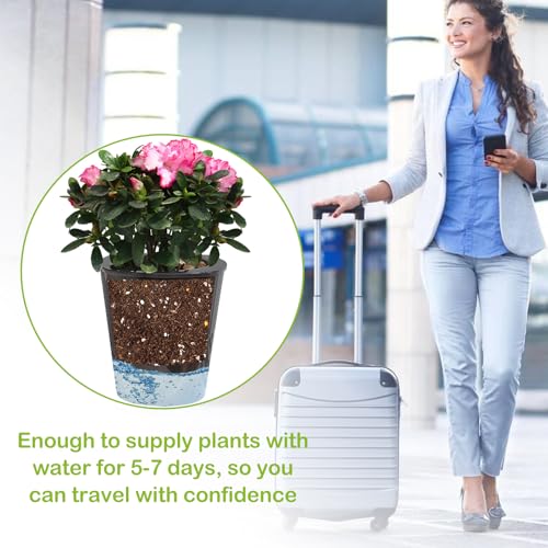 Oliz Self Watering Planter 8 Pcs,4.3 Inch Flower Plant Pot with Inner Pot, Indoor Self Watering Planter Pot for Herbs, Flowers - color: Black
