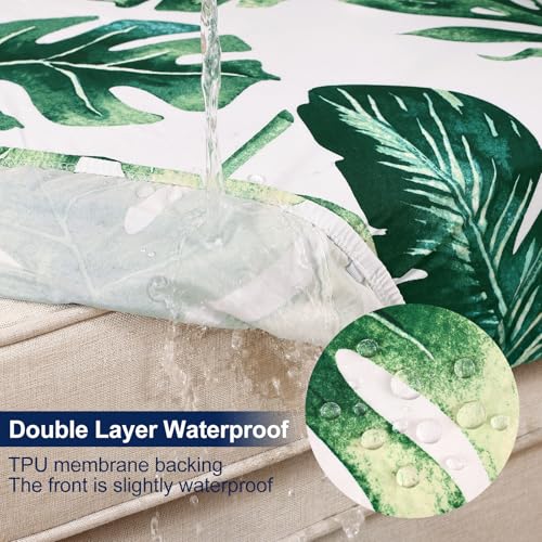 Smiry Waterproof Patio Cushion Covers, Stretch Outdoor Furniture Covers - color: Green, size: 4PCS