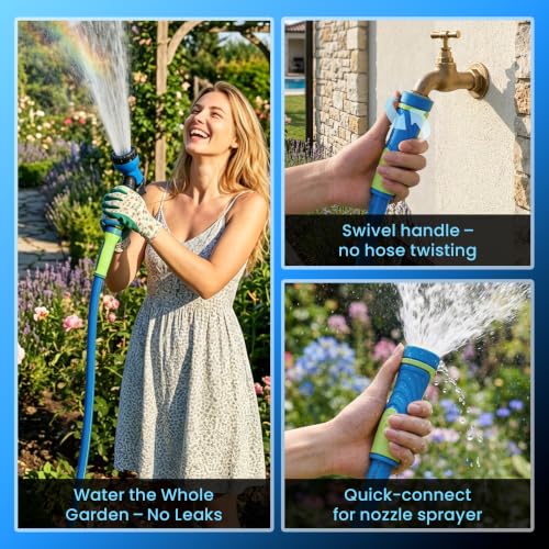 Garden Hose 50ft x 5/8", Heavy Duty Water Hose, Kink Resistant - color: Blue, size: 50FT