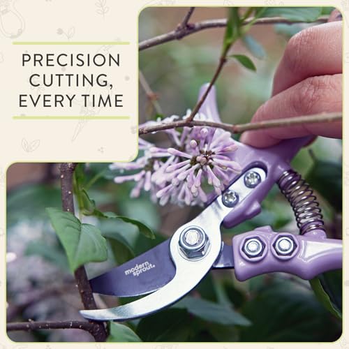 Modern Sprout Bypass Hand Pruners - Scissors - Gardening Tools - Chartreuse - color: Chartreuse