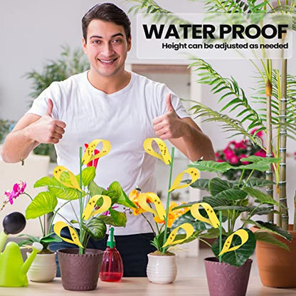 Qualirey 150 Pcs Yellow Sticky Houseplant Traps Gnat Stakes Indoor - color: Yellow