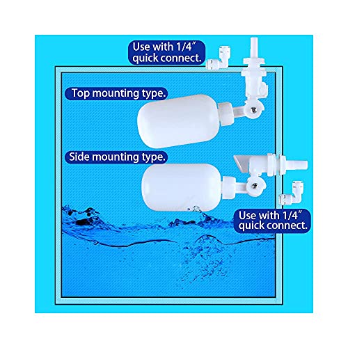 ESHIONG NSF Certified 1/4" O.D. Push to Connect Fittings for RO (Reverse Osmosis) Water Filter（with water float ball valve）19 pcs+30 feet 1/4" Water tubing. - style: 1/4" Float Ball Valve Kit