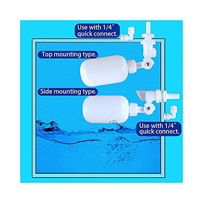 ESHIONG NSF Certified 1/4" O.D. Push to Connect Fittings for RO (Reverse Osmosis) Water Filter（with water float ball valve）19 pcs+30 feet 1/4" Water tubing. - style: 1/4" Float Ball Valve Kit