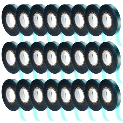 24 Pcs Stretch Tie Tape, 150 Feet x 1/2" Wide Reusable Garden Plant Ties Green Tapes for Plants, Thick Garden Vinyl Stake Ribbon for Branches Flowers Tomatoes Indoor/Outdoor/Greenhouse