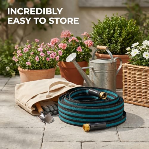 75FT Lightweight Garden Hose – Kink-Resistant, Flexible, High-Pressure Hose for Outdoor Watering, Lawn Care, Garden, and Car Cleaning