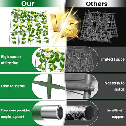 Cucumber Trellis for Raised Bed 48" L x 48" H U-Shape Garden Trellis for Climbing Plants Outdoor, Metal Arch Trellis for Vegetables, Plant Support for Tomato Pea Zucchini Grape Flowers