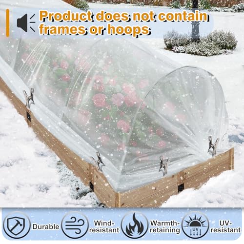 Alphatool 10 x 30 ft Greenhouse Cover Plastic Sheeting for Outdoor Plants - size: 10 x 30 ft