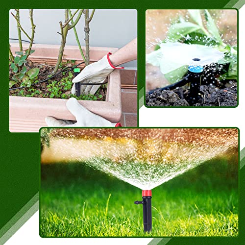 Hortsun 200 Pcs 5.2 Inches Drip Irrigation Emitters Fan Drip Emitters for 1/4 Inch Drip Irrigation Tubing 360 Degree Adjustable Micro Spray Drippers Stake Drip Emitter for Watering System