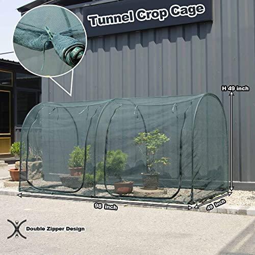 Large Tunnel 8.2'x4' Plant Netting Cover 4FT Tall Crop Cage Netting Pest Guard Cover for Vegetables Fruits Durable Gardening Net for Plant and Animal - style: 98*49*49inches Tunnel Net