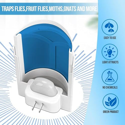 OSVDO Blue UV Light Flying Insect Trap, Plug-in Bug Catcher with 4 Refills - size: 1 Device & 4 Refills