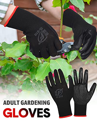 Honeydak 36 Pairs Garden Gloves Bulk for Men Women - color: Red, Black