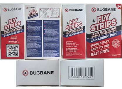 Fly Strips Indoor Sticky Hanging 24pk with Pins. Non Toxic Outdoor Fly Trap Indoor for Home. Flies Tape Paper Trap Ribbon Roll for House Gnat Fruit and Housefly. Bug Catchers for Inside Home Flypaper. - size: 24 count