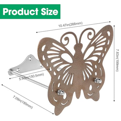 Garden Hose Holder Wall Mount –Stainless Steel Heavy Duty Wall-Mounted Decorative Hose Hanger with Butterfly Design, Rustproof Water Hose Rack, Patio (Bronze)