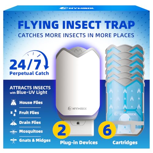 Nymrix Indoor Fly Trap, Plug-in Flying Insect Trap for Fruit Flies & Gnats