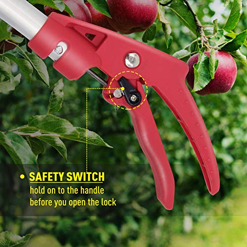 Altdorff Cut and Hold Pruner Set, Lightweight 32-Inch Long Reach Pruner One-Handed Operation, Hold Long Reach Cut Rotating, 8.3" Hand Pruner for Branch Pruning, Fruit Picking, Prickly Plants & Roses