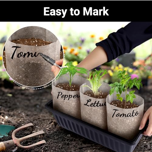 100PCS White Plant Nursery Bags Large, 7.8x10 inches Non-Woven Fabric Seedling Grow Bag, Seed Starting Pots Pouches for Planting Seedling Cutting Clones - color: White, size: 7.8"x10"/Pack of 100