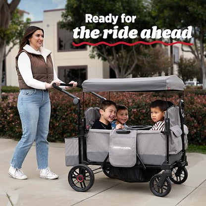 Radio Flyer Pathfinder 4-Seat Stroller Wagon, for Kids 6+ Months, UV Canopy - size: 4 Seats